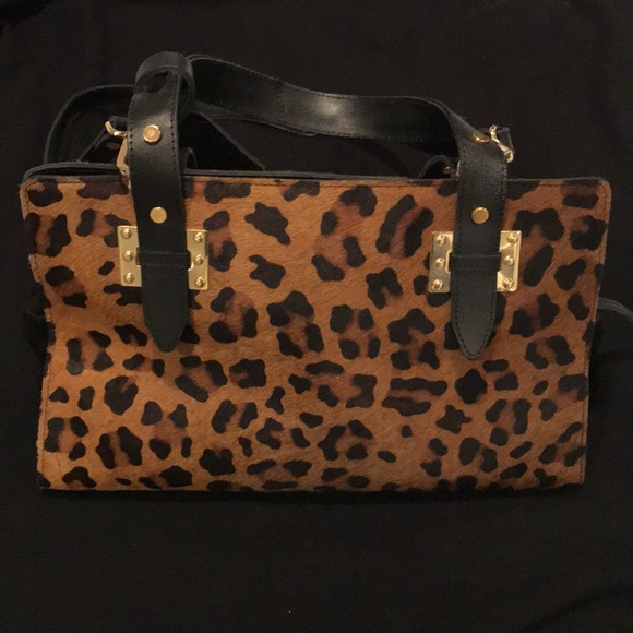 Topshop Handbags - 💖Topshop Leather and Calf Hair Leopard bag